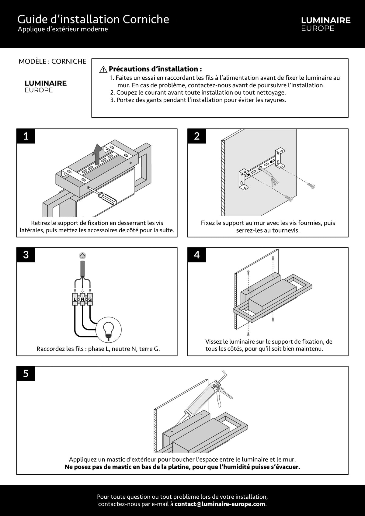 Page 1 du guide d’installation