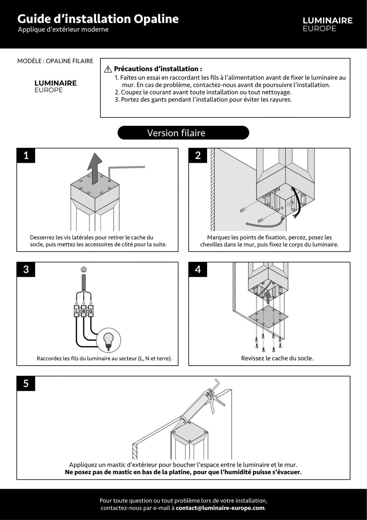 Page 1 du guide d’installation