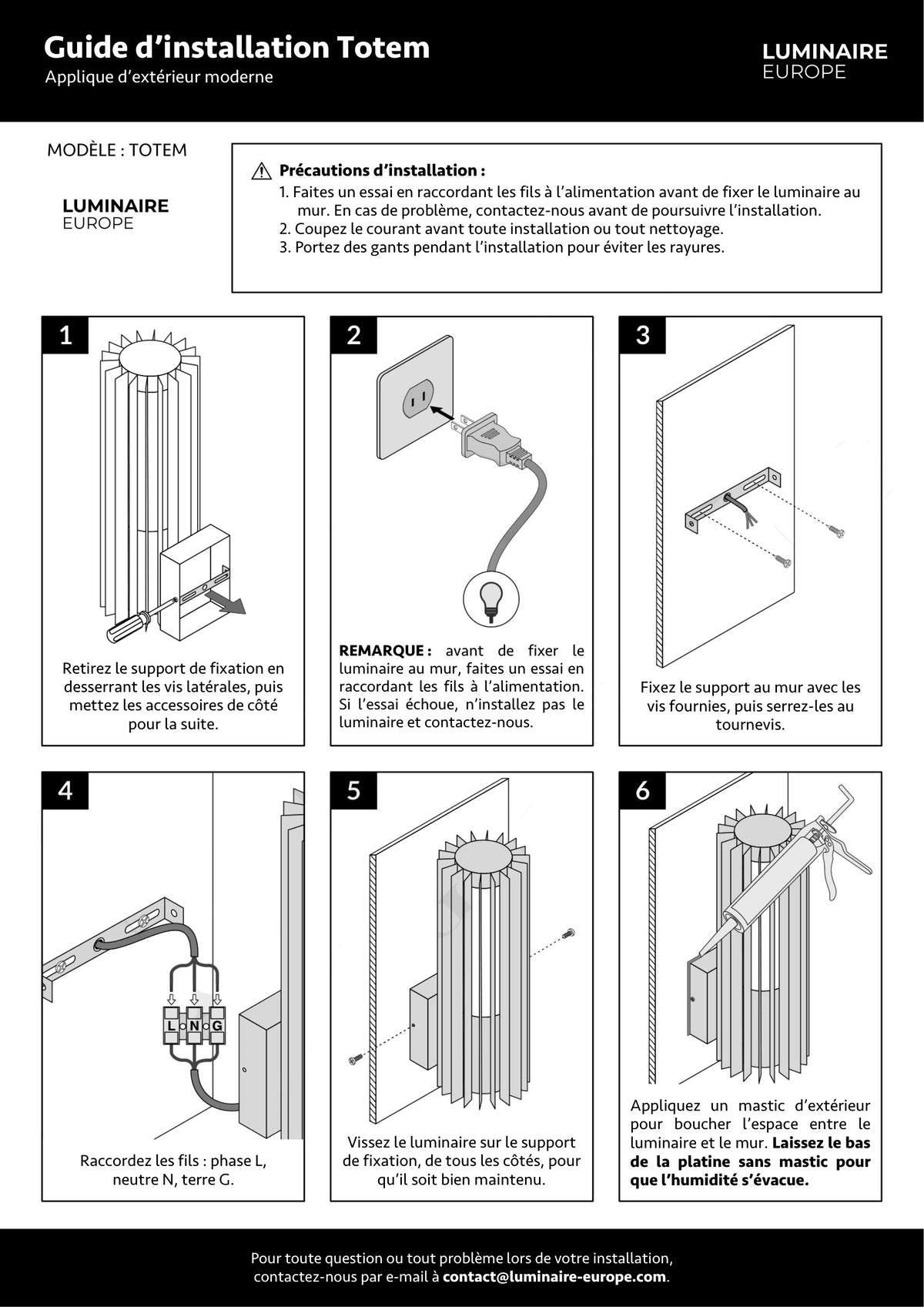 Page 1 du guide d’installation