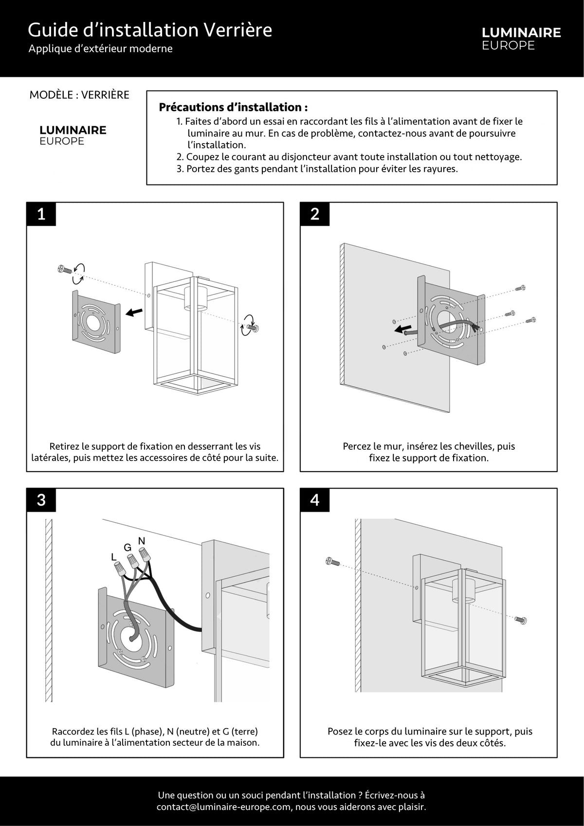 Page 1 du guide d’installation