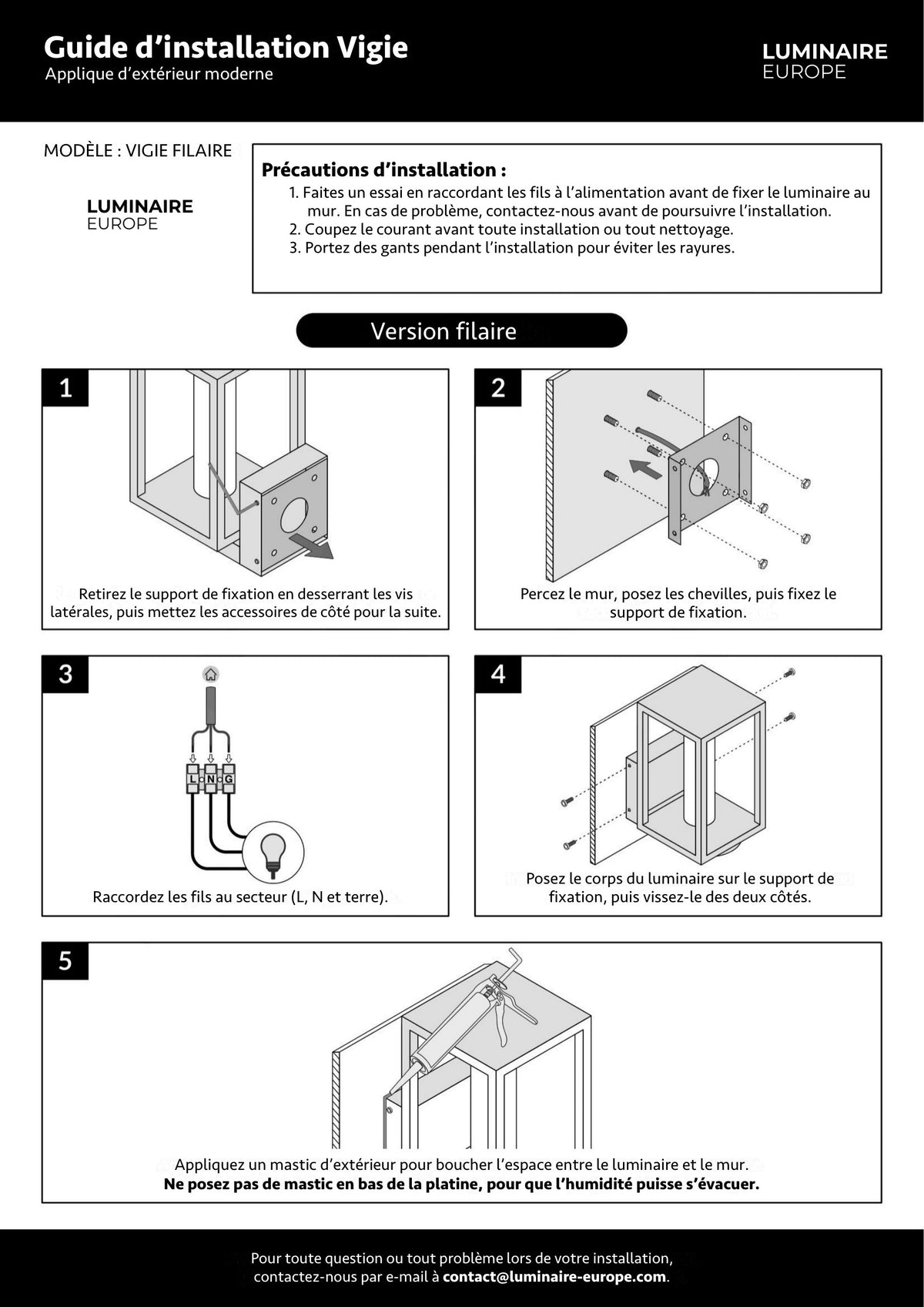 Page 1 du guide d’installation