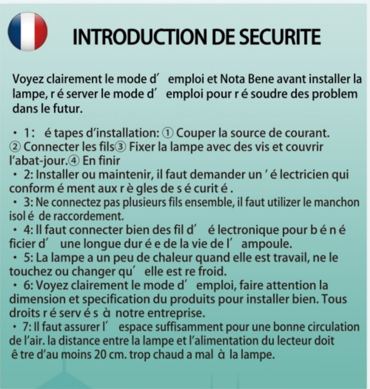 Page 1 du guide d’installation