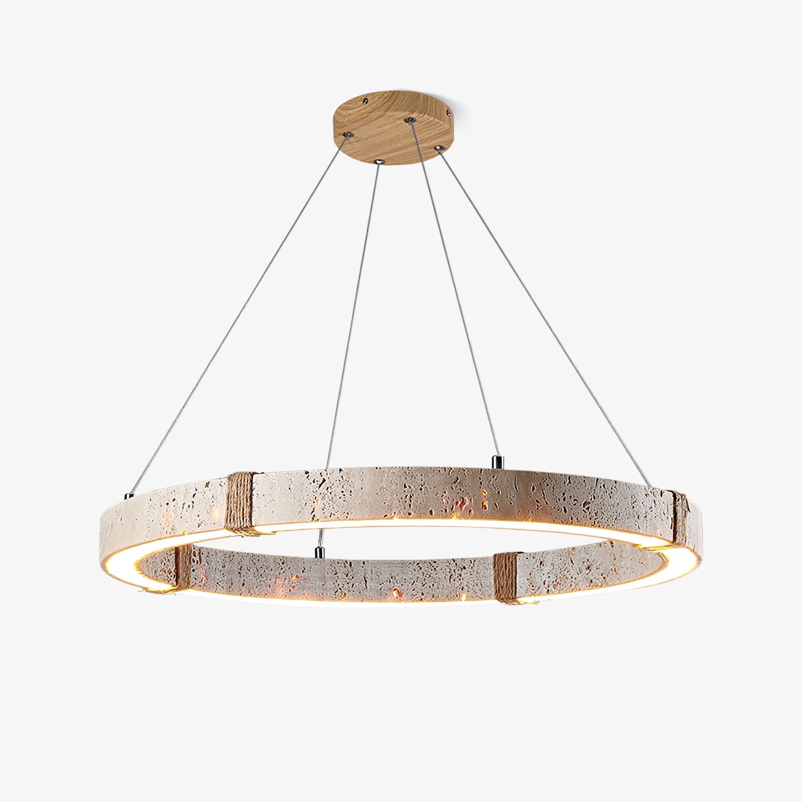 Suspension moderne Ronan en Travertin jaune