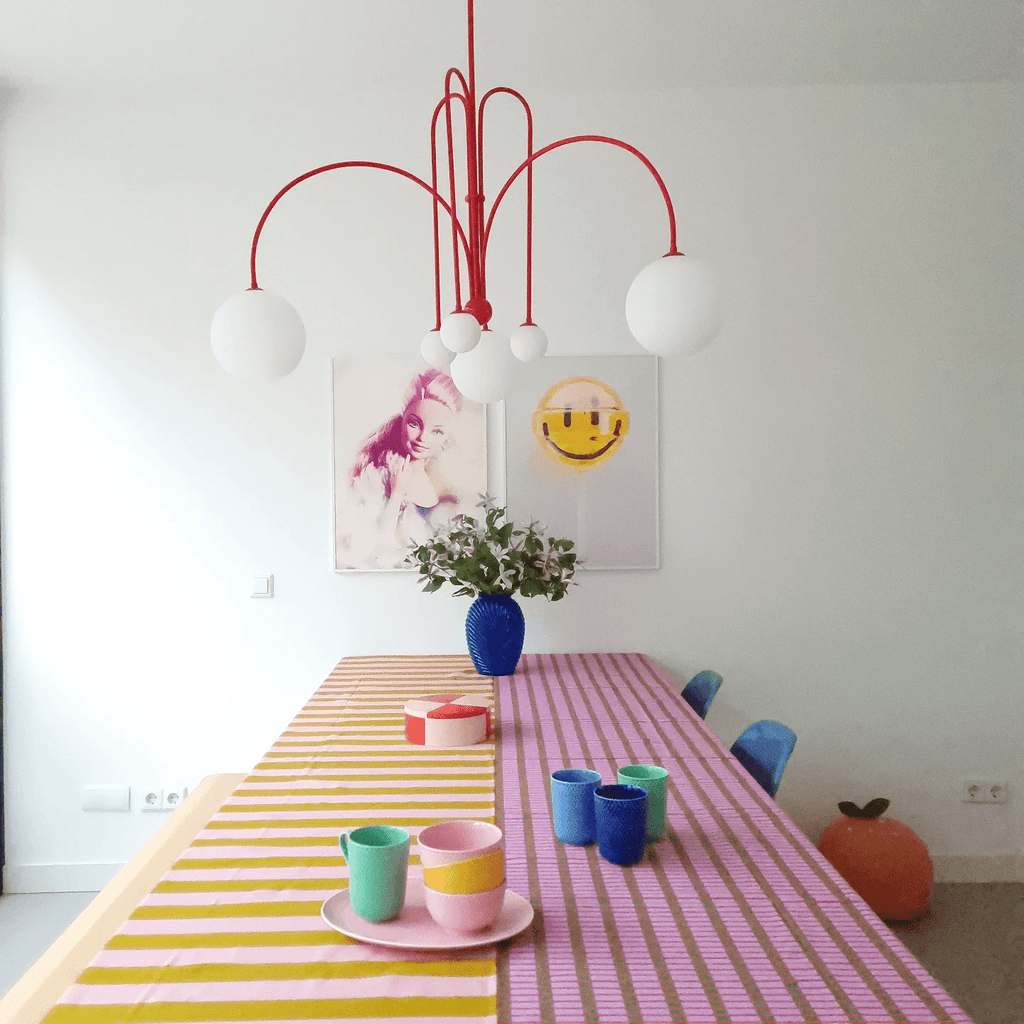 Lustre moderne Ejnar en Métal, Verre bordeaux