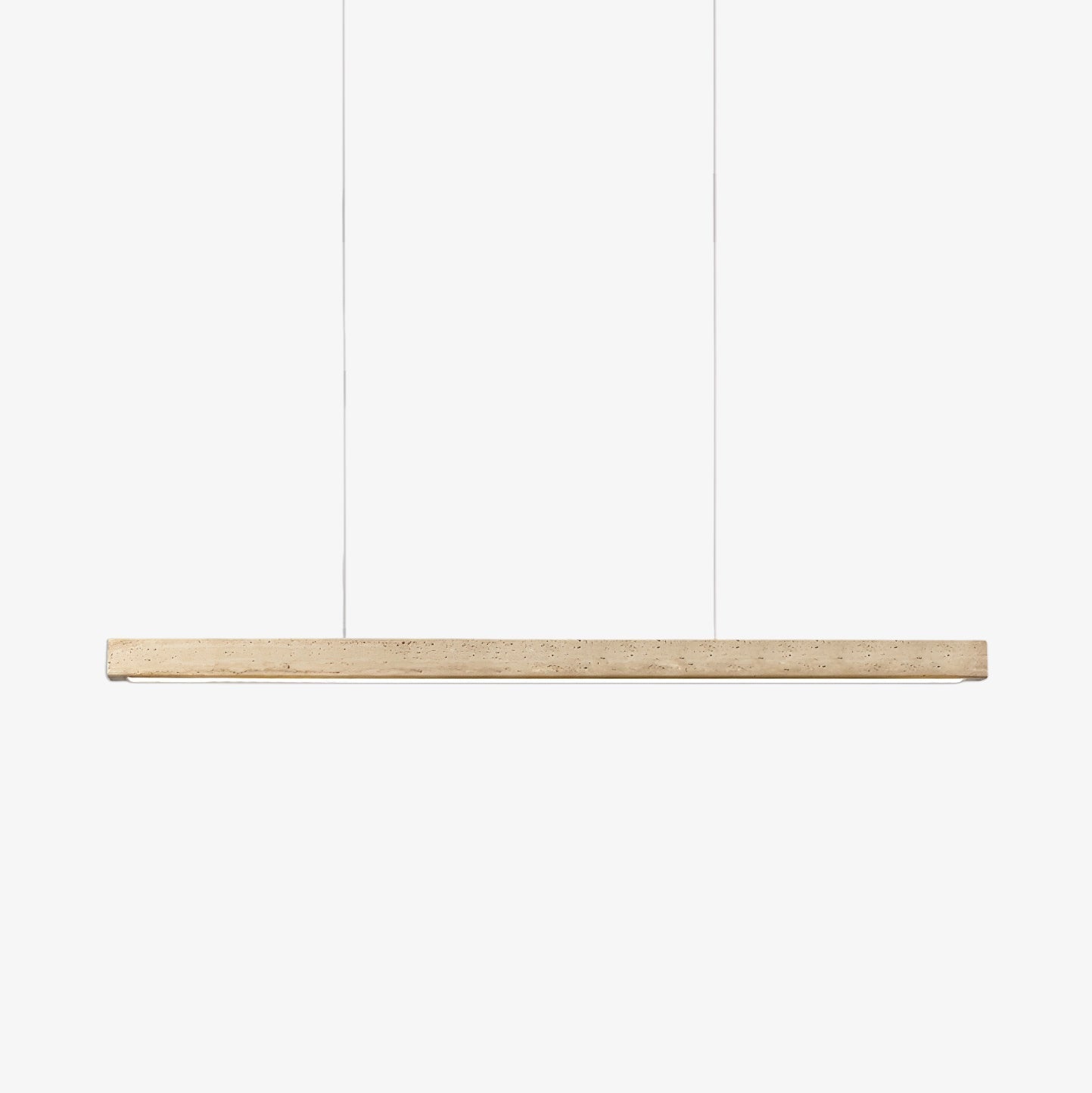 Suspension moderne Wilder en Noyer bois et travertin jaune