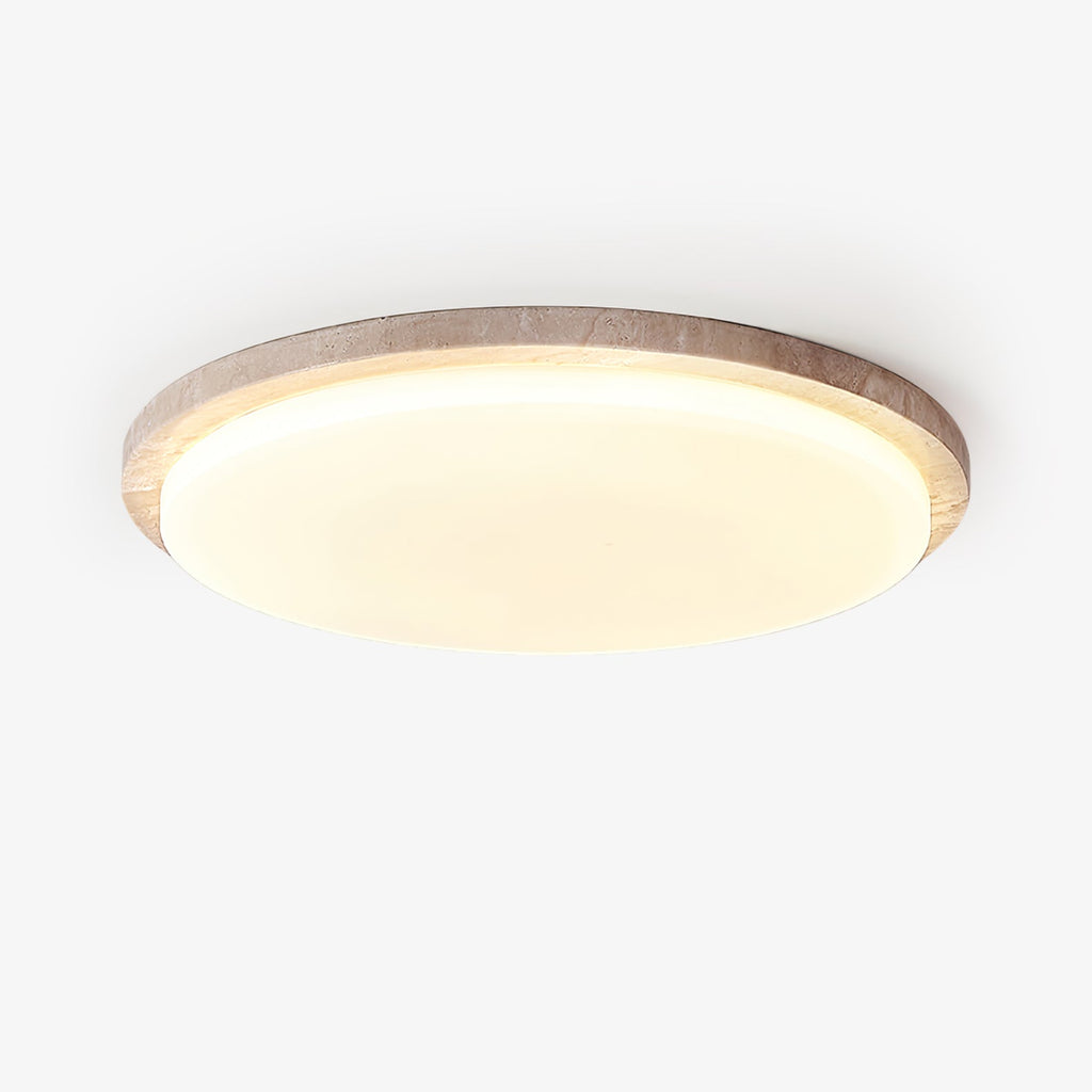 Plafonnier moderne Nidaros en Travertin jaune et blanc