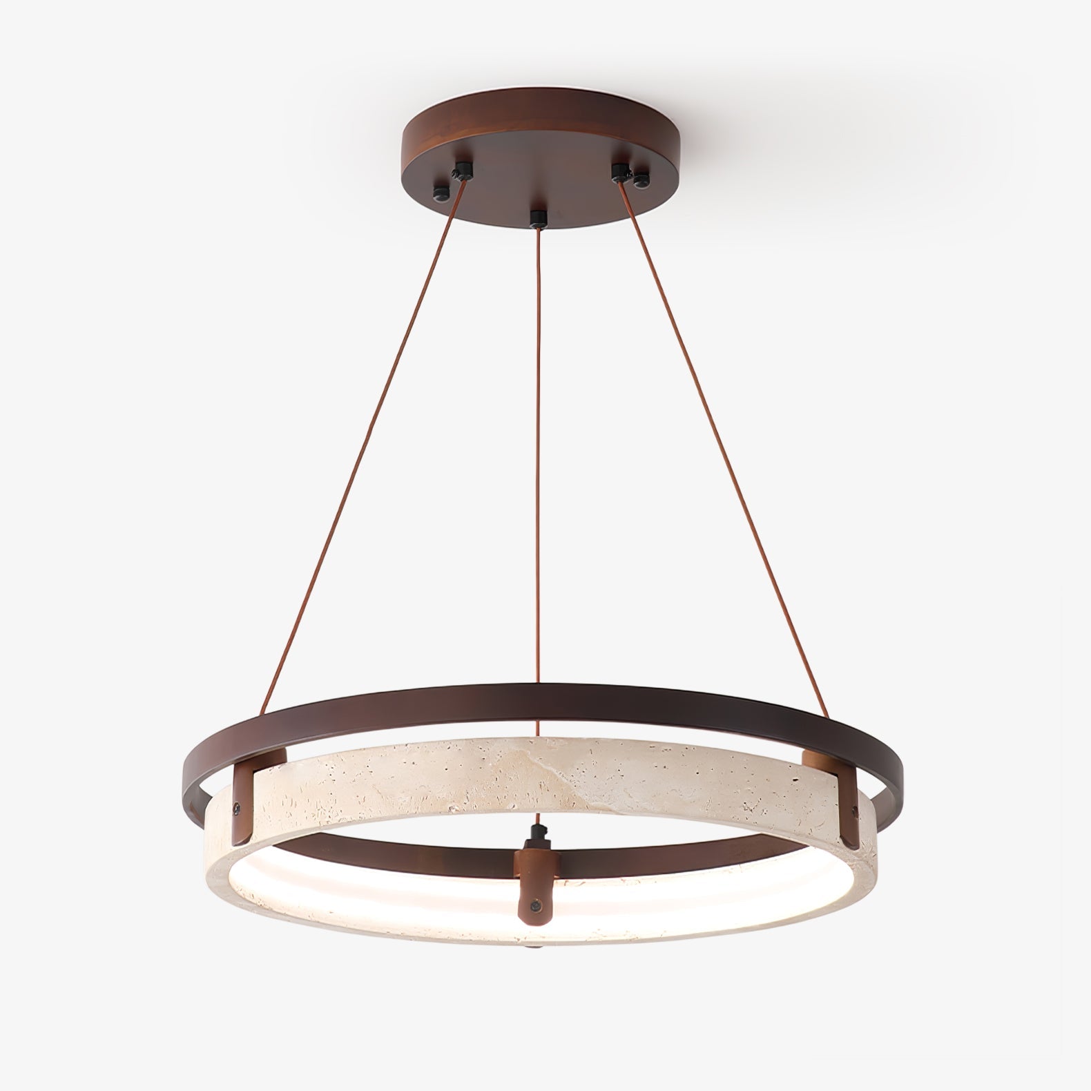 Suspension moderne Vili en Travertin jaune et noyer bois