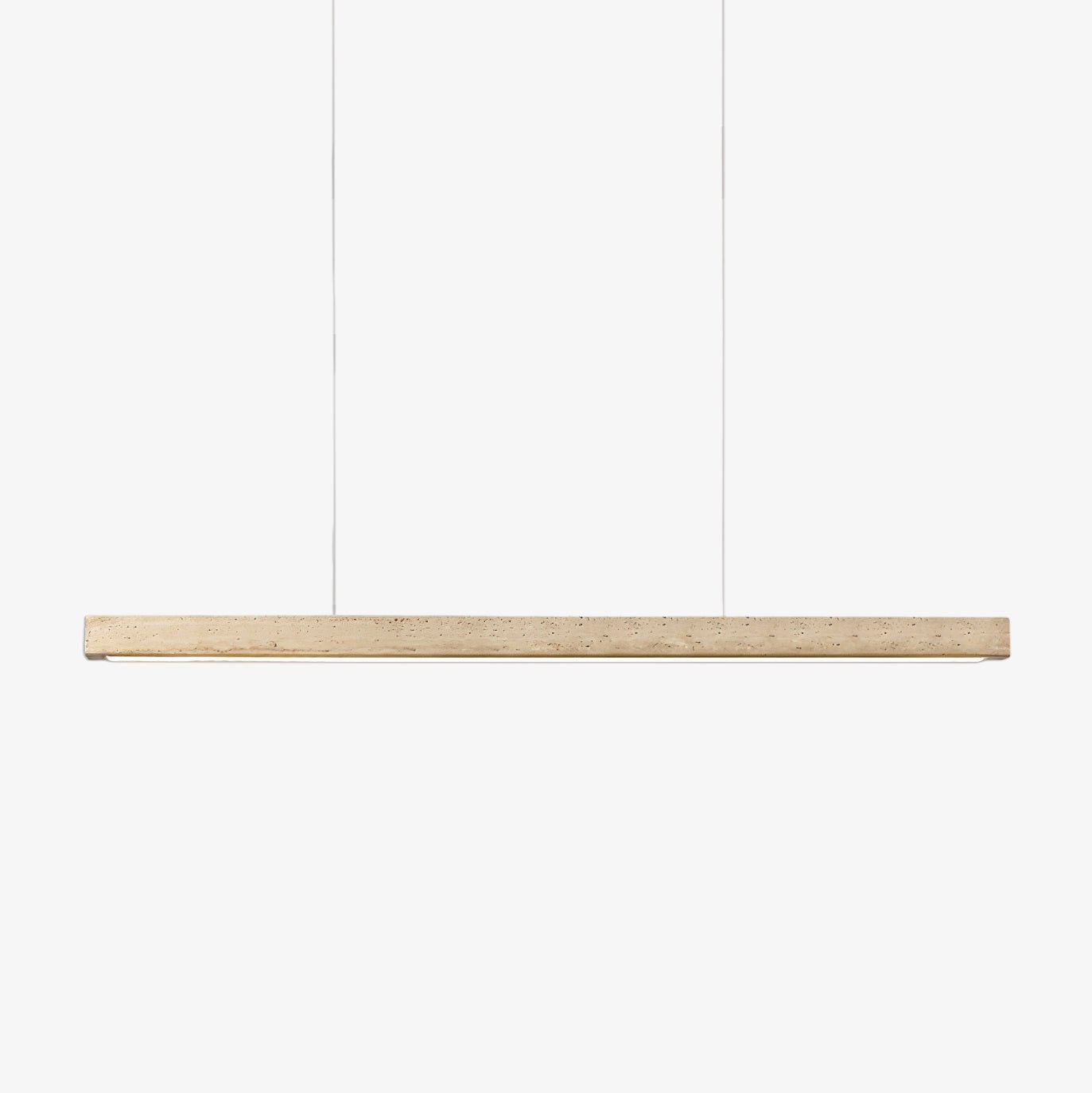 Suspension moderne Wilder en Noyer bois et travertin jaune