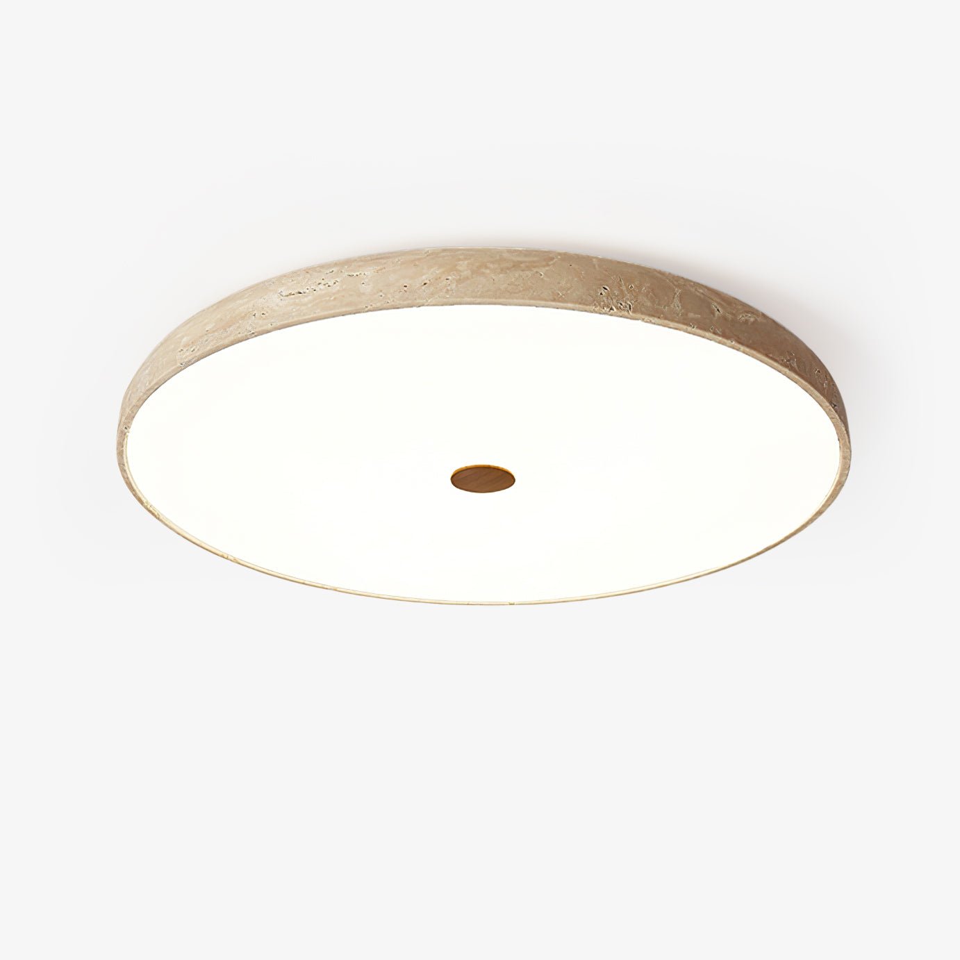 Plafonnier moderne Remus en Travertin jaune et blanc