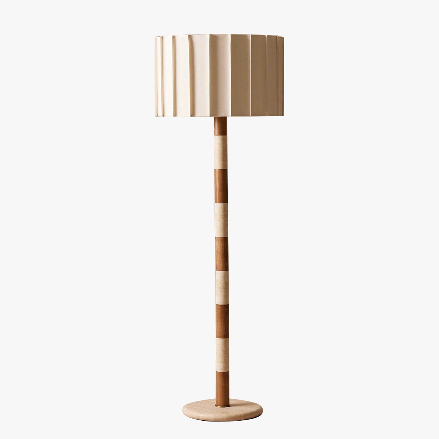 Lampadaire moderne Kaarlo en Travertin jaune et rouge et beige