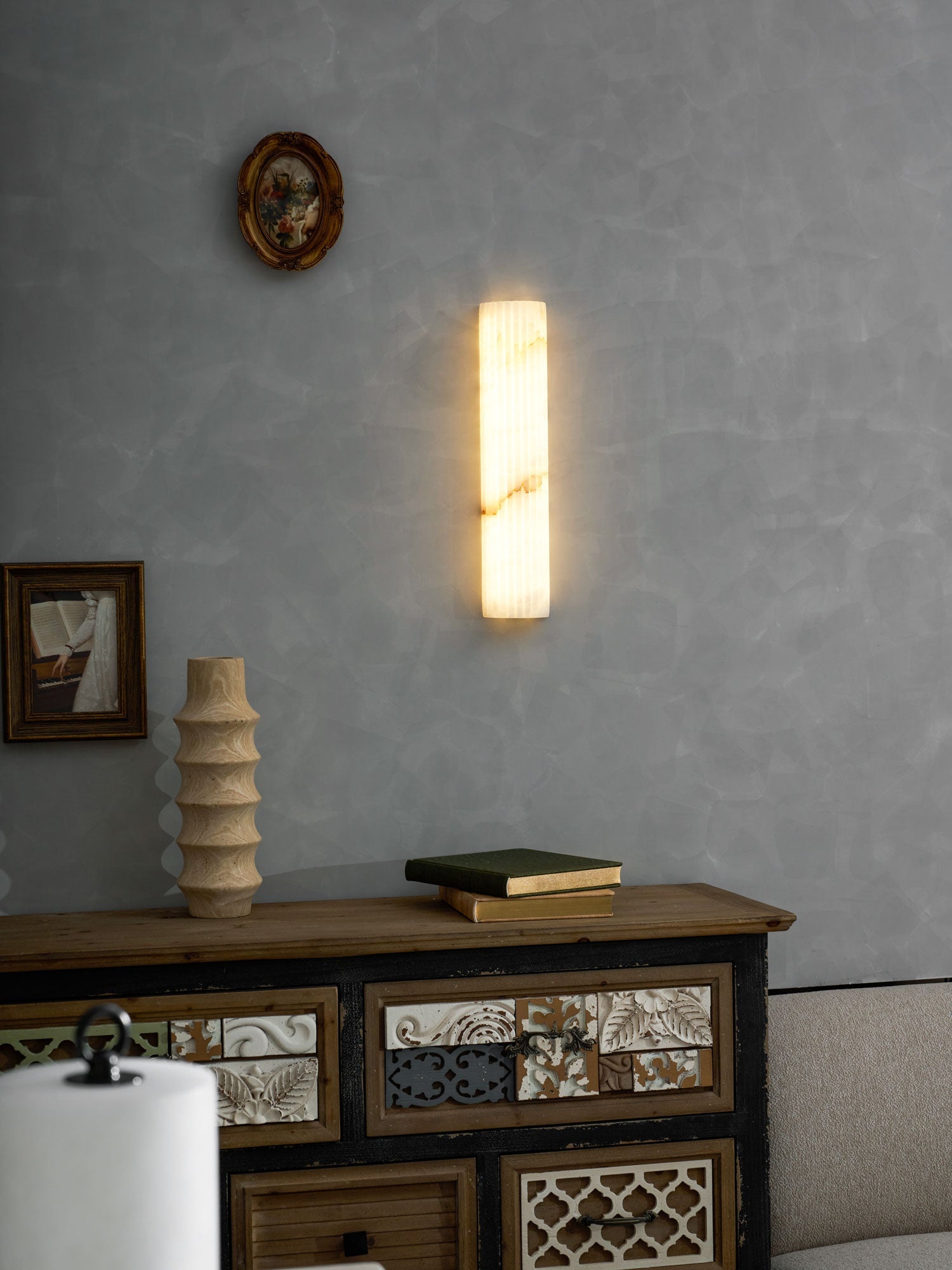 Applique murale moderne Sty en Albâtre Blanc