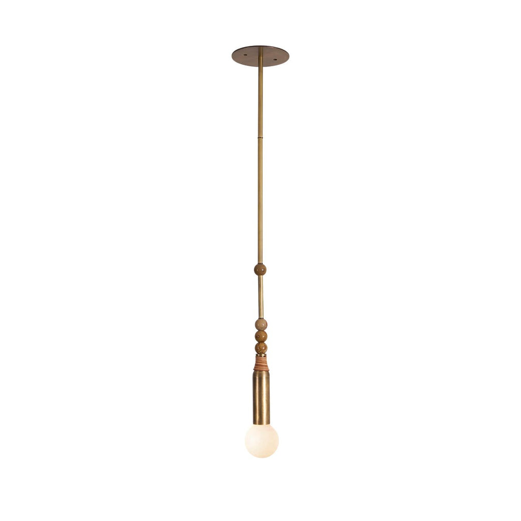 Suspension moderne Grant en Laiton ancien et noir marbre
