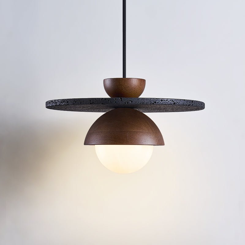 Suspension moderne Okke en Noir travertin