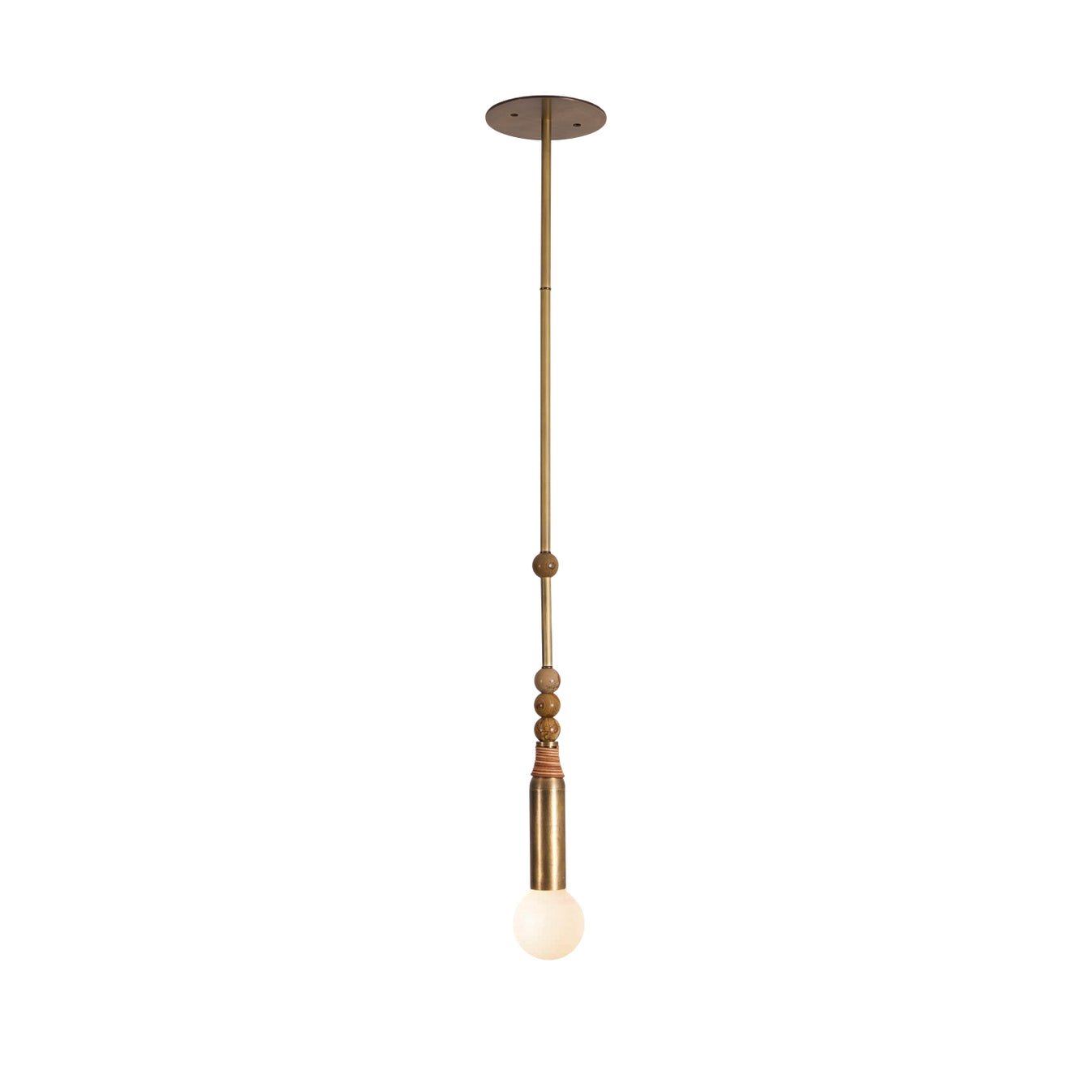 Suspension moderne Grant en Laiton ancien et blanc marbre