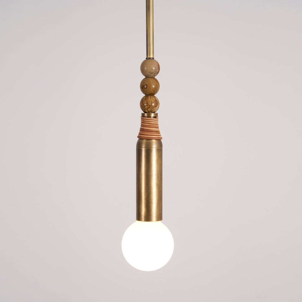 Suspension moderne Grant en Laiton ancien et vert marbre