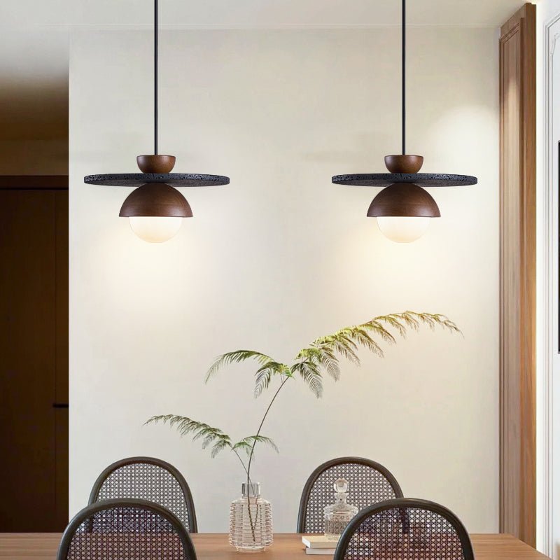 Suspension moderne Okke en Noir travertin