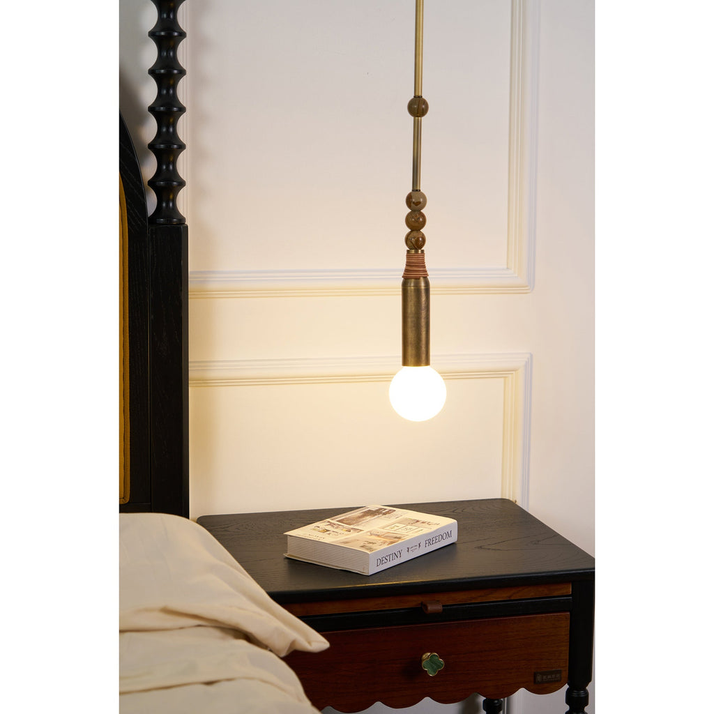 Suspension moderne Grant en Laiton ancien et vert marbre