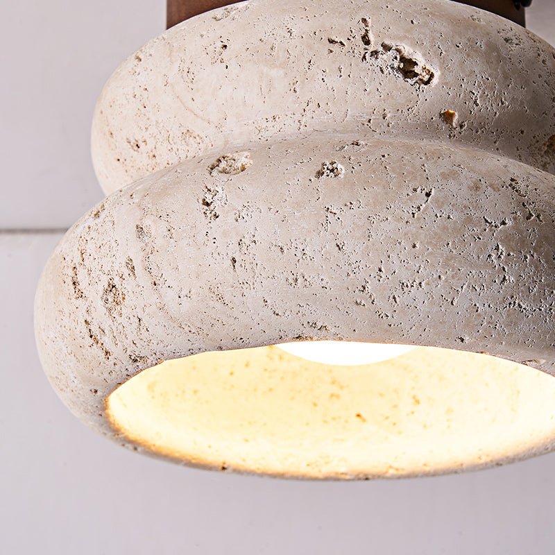 Plafonnier moderne Hunton en Foncé noyer et travertin jaune
