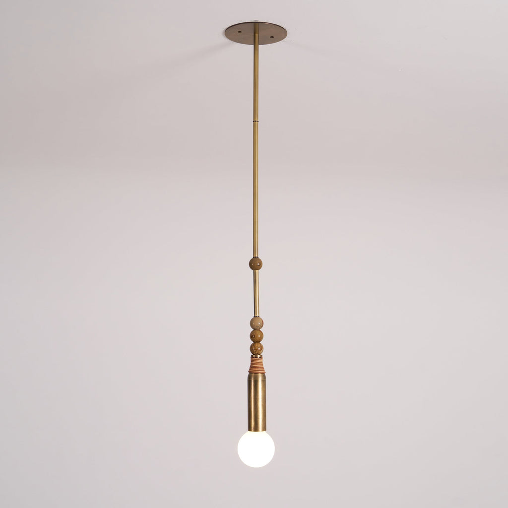 Suspension moderne Grant en Laiton ancien et vert marbre