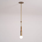 Suspension moderne Grant en Laiton ancien et blanc marbre