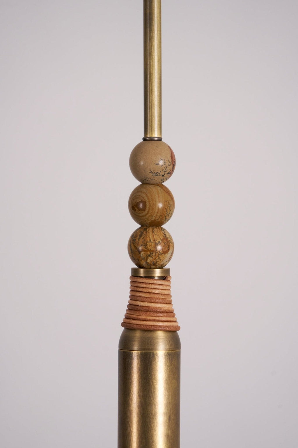 Suspension moderne Grant en Laiton ancien et vert marbre