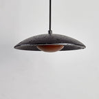 Suspension moderne Foldar en Noir travertin et foncé noyer