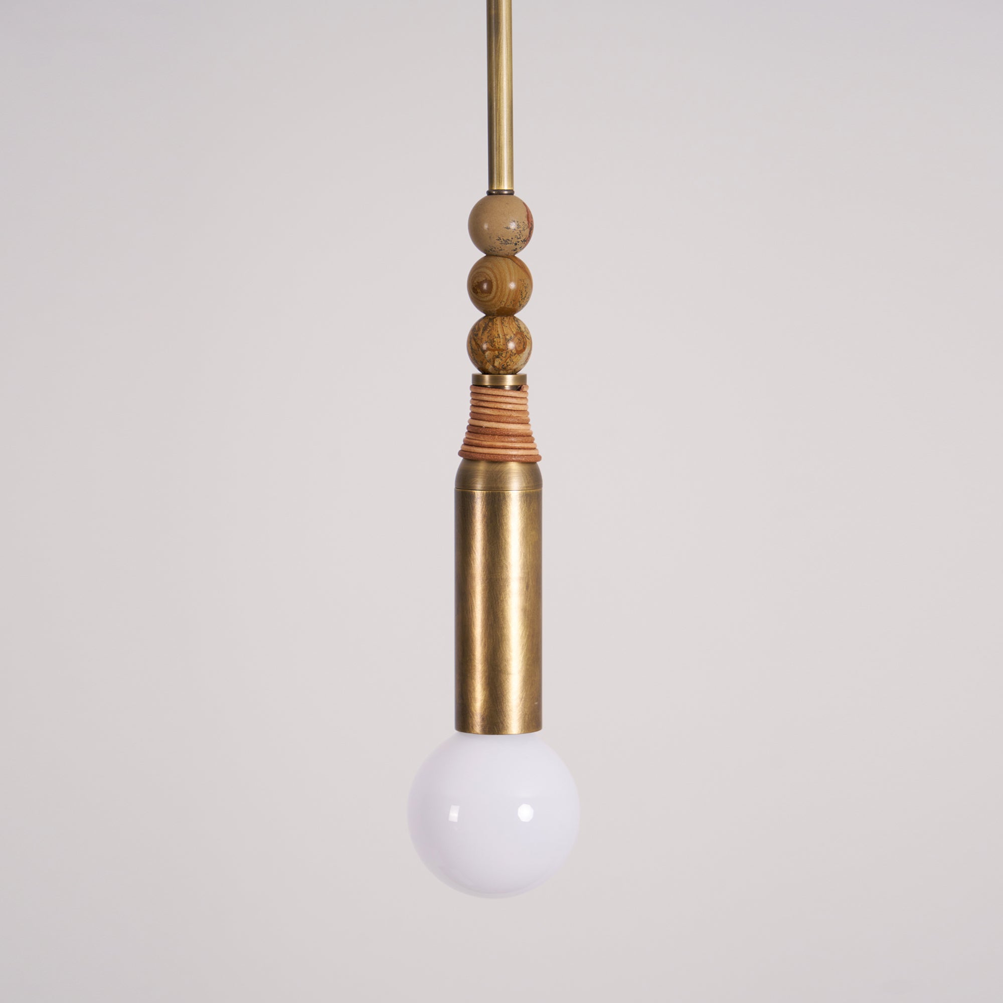 Suspension moderne Grant en Laiton ancien et vert marbre