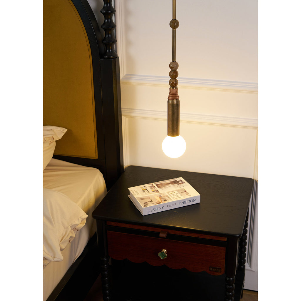 Suspension moderne Grant en Laiton ancien et vert marbre