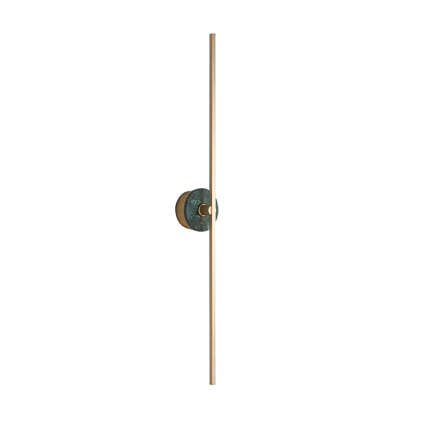 Brady Modern Stone Wall Sconce, Alabaster, Green Marble and Gold