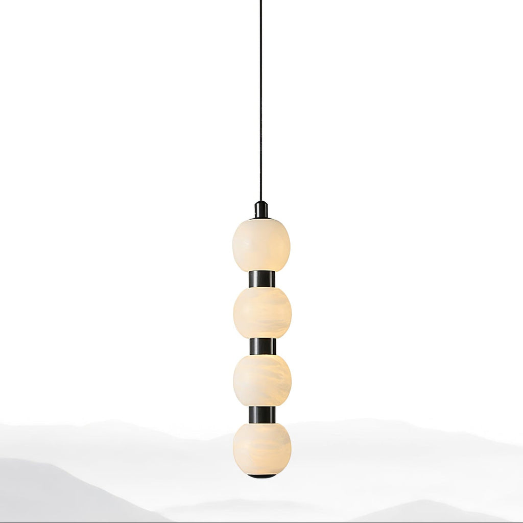 Suspension moderne Oric en Albâtre Noir et blanc