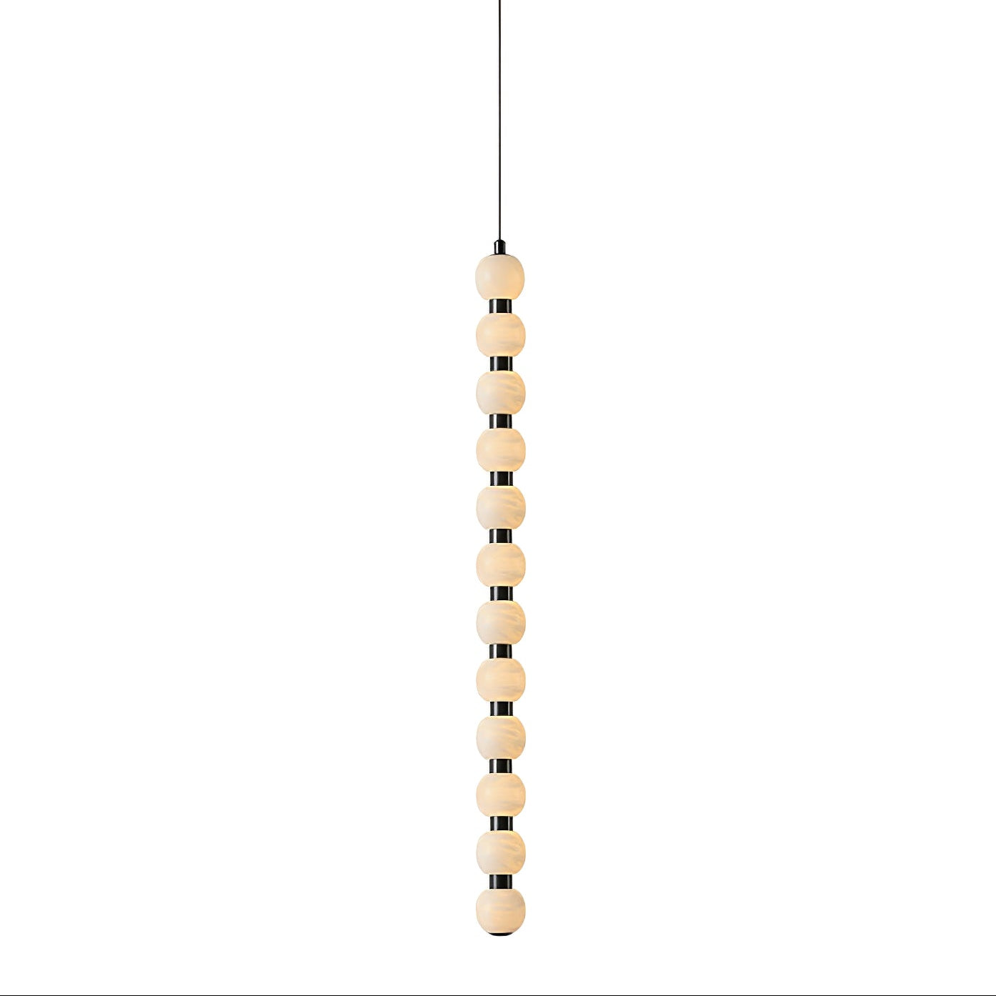 Suspension moderne Oric en Albâtre Noir et blanc
