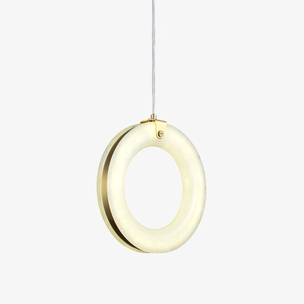 Suspension moderne Fredric en Albâtre Or et blanc