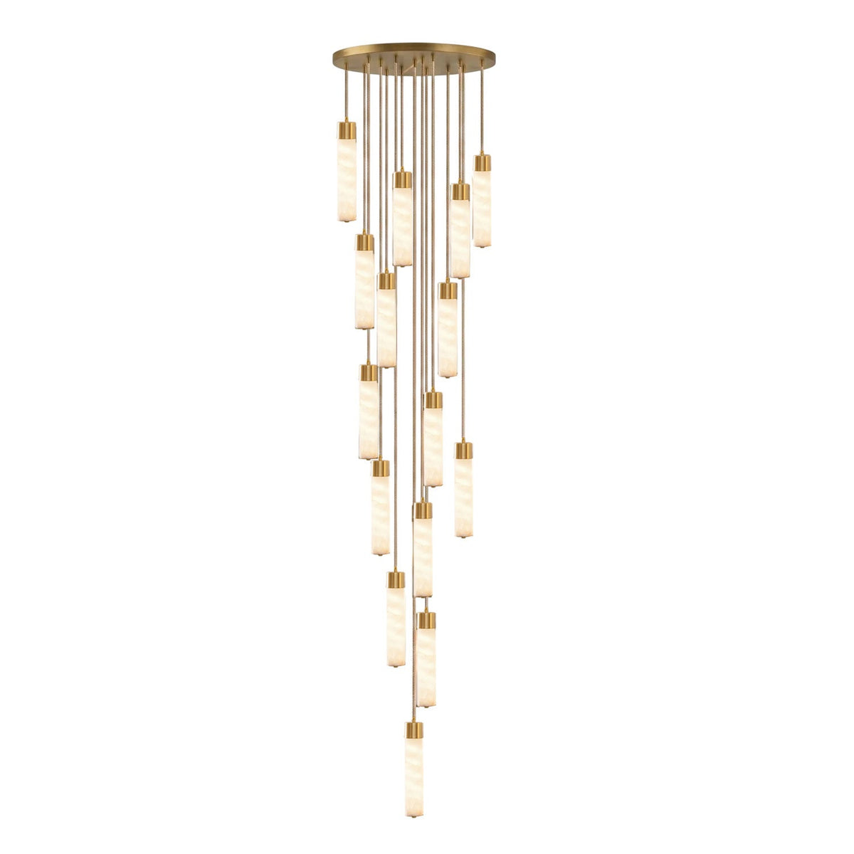 Alabaster Tube Brass Pendant Lamp