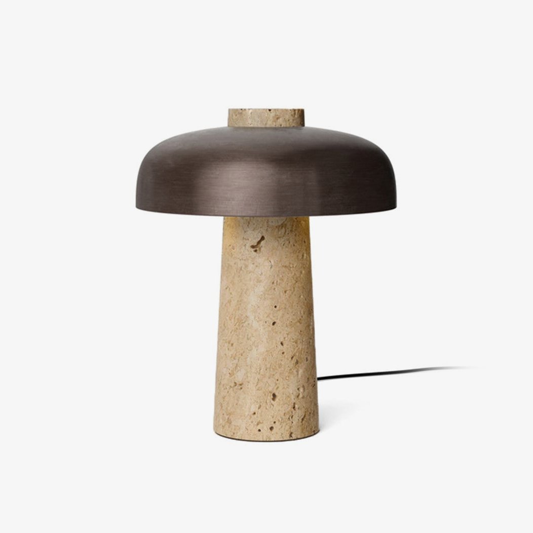Lampe à poser moderne Jokum en Travertin jaune et noir