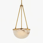 Lustre moderne Camden en Albâtre Or et blanc