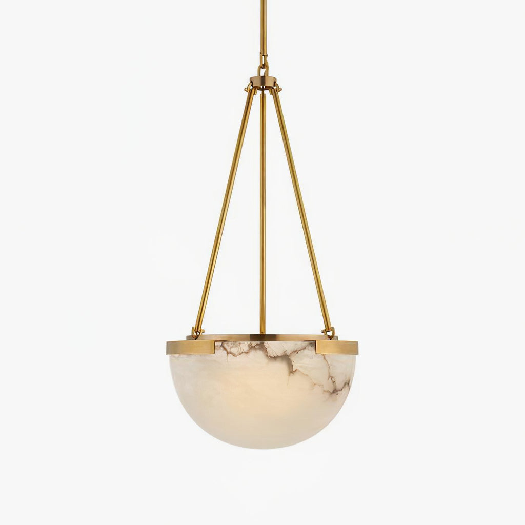 Lustre moderne Camden en Albâtre Chrome et blanc