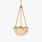 Lustre moderne Camden en Albâtre Chrome et blanc