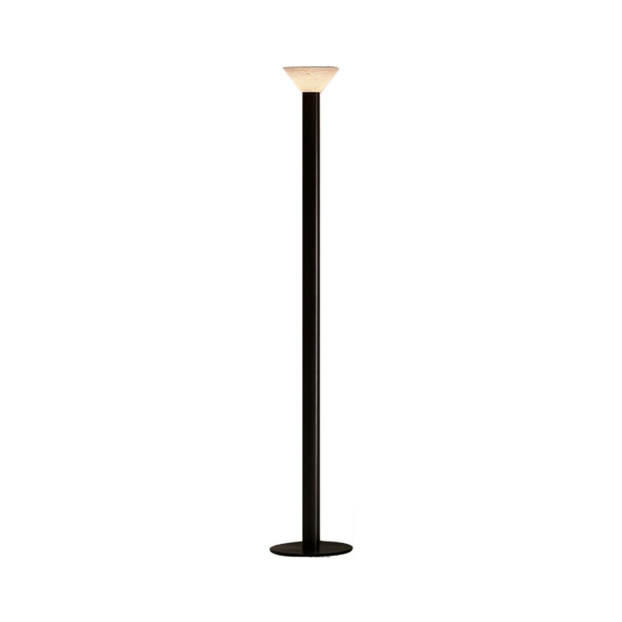 Lampadaire moderne Clyde en Albâtre Noir et blanc