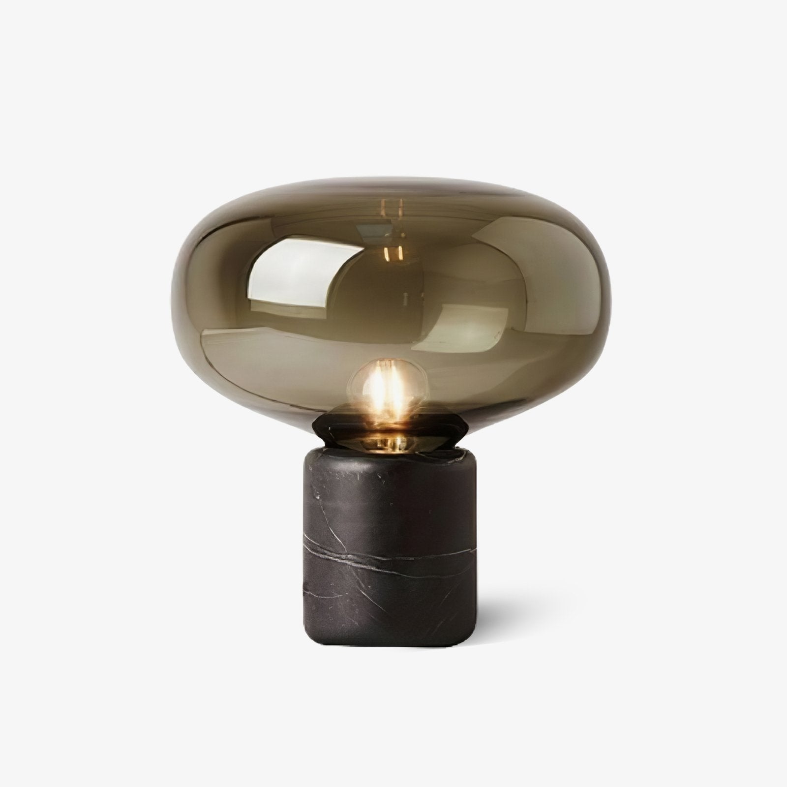 Lampe à poser moderne Eyolf en Marbre Fumé gris et noir
