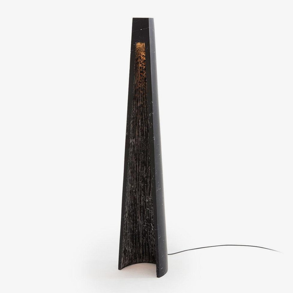 Lampadaire moderne Akseli en Noir marbre