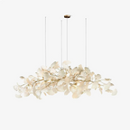 Lustre moderne Flemming en Métal Doré corps et blanc feuilles