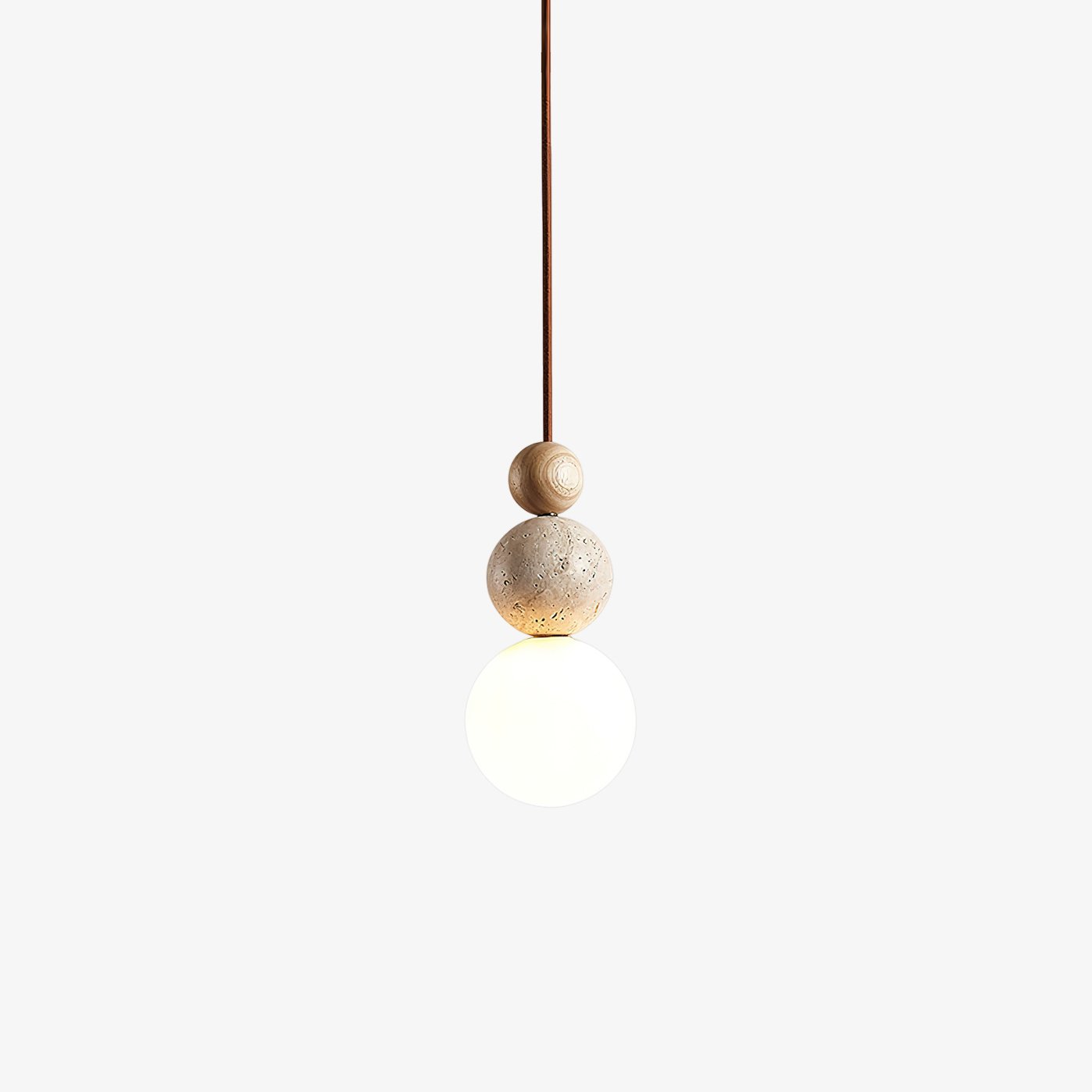 Suspension moderne Brook en Bois et travertin jaune