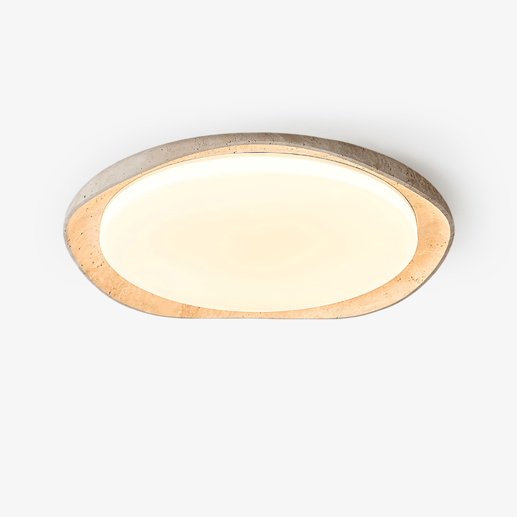 Plafonnier moderne Ansgar en Travertin jaune et blanc