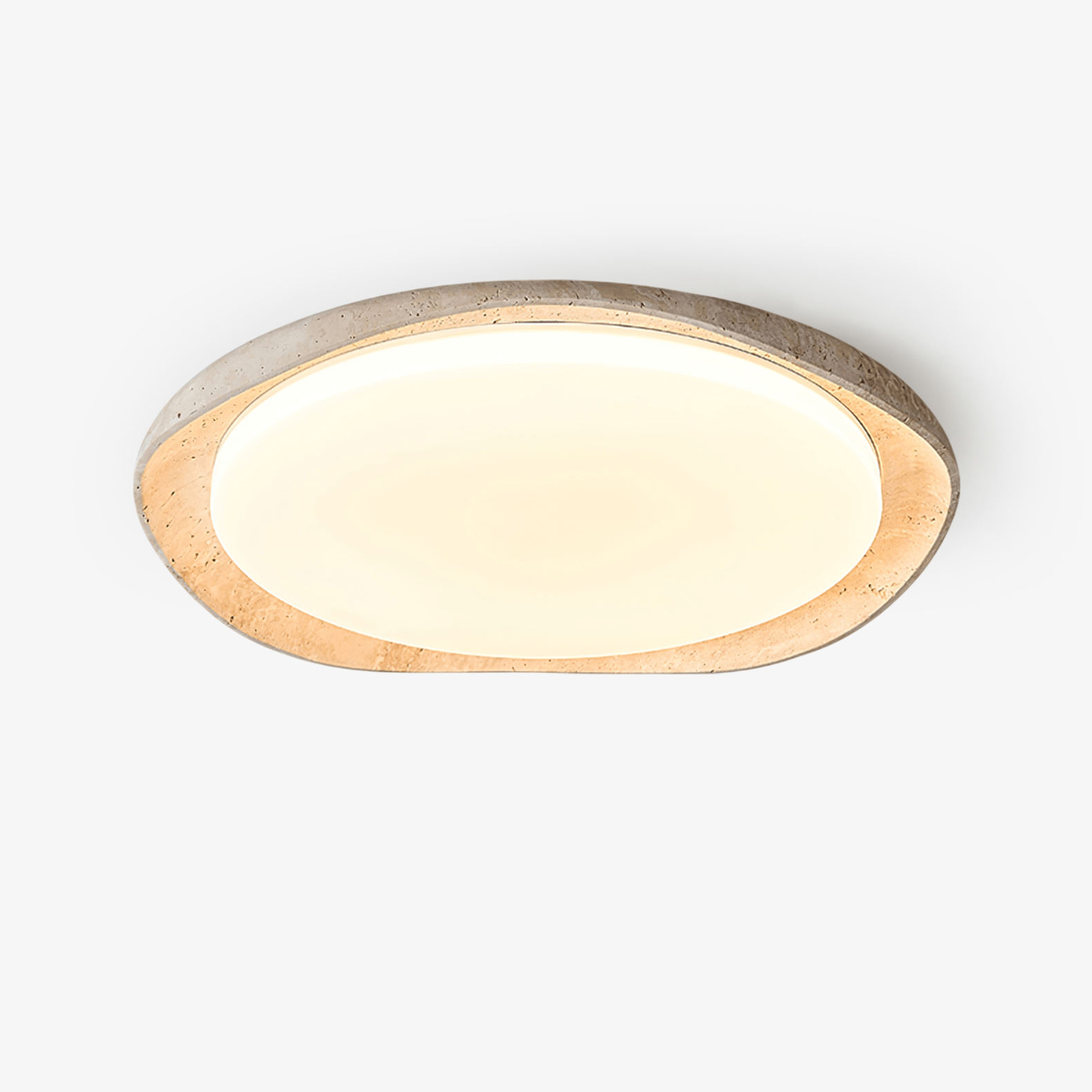 Plafonnier moderne Ansgar en Travertin jaune et blanc