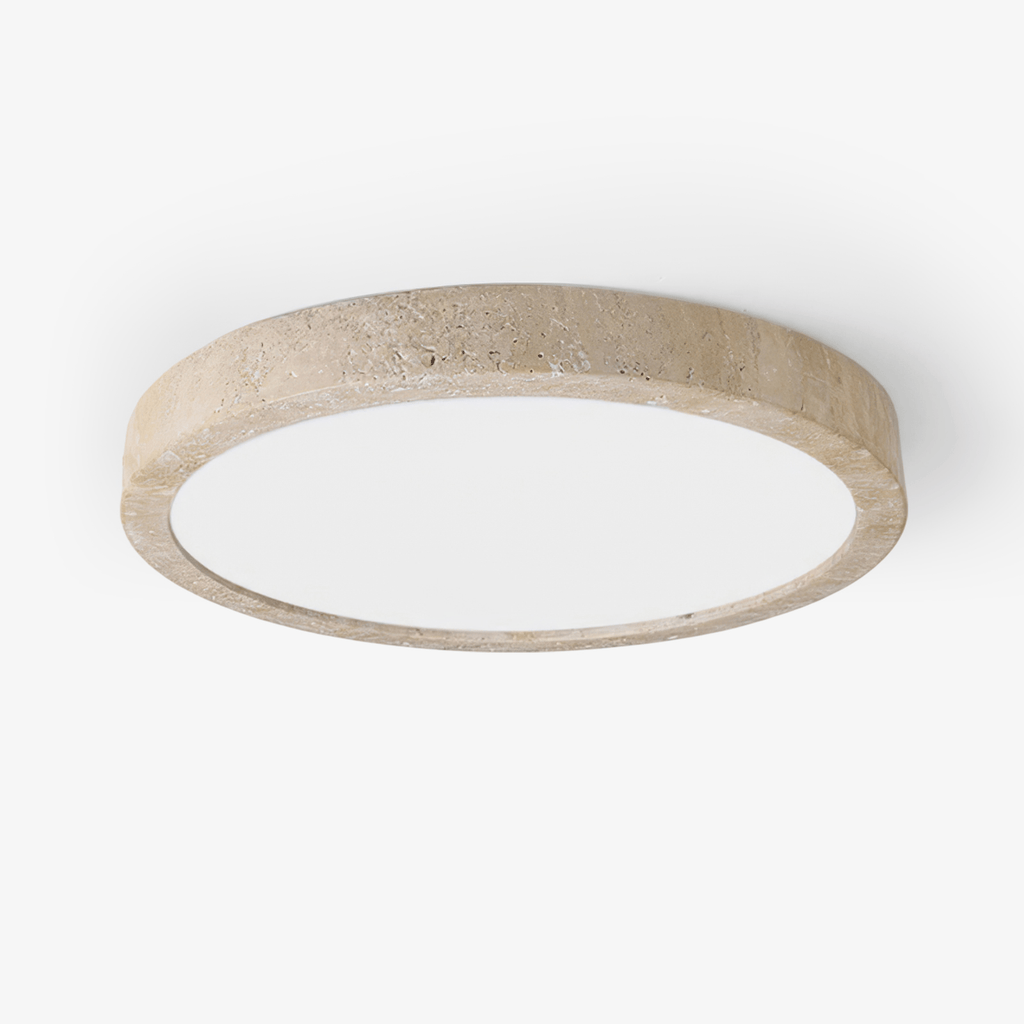 Plafonnier moderne Gannon en Travertin jaune et blanc