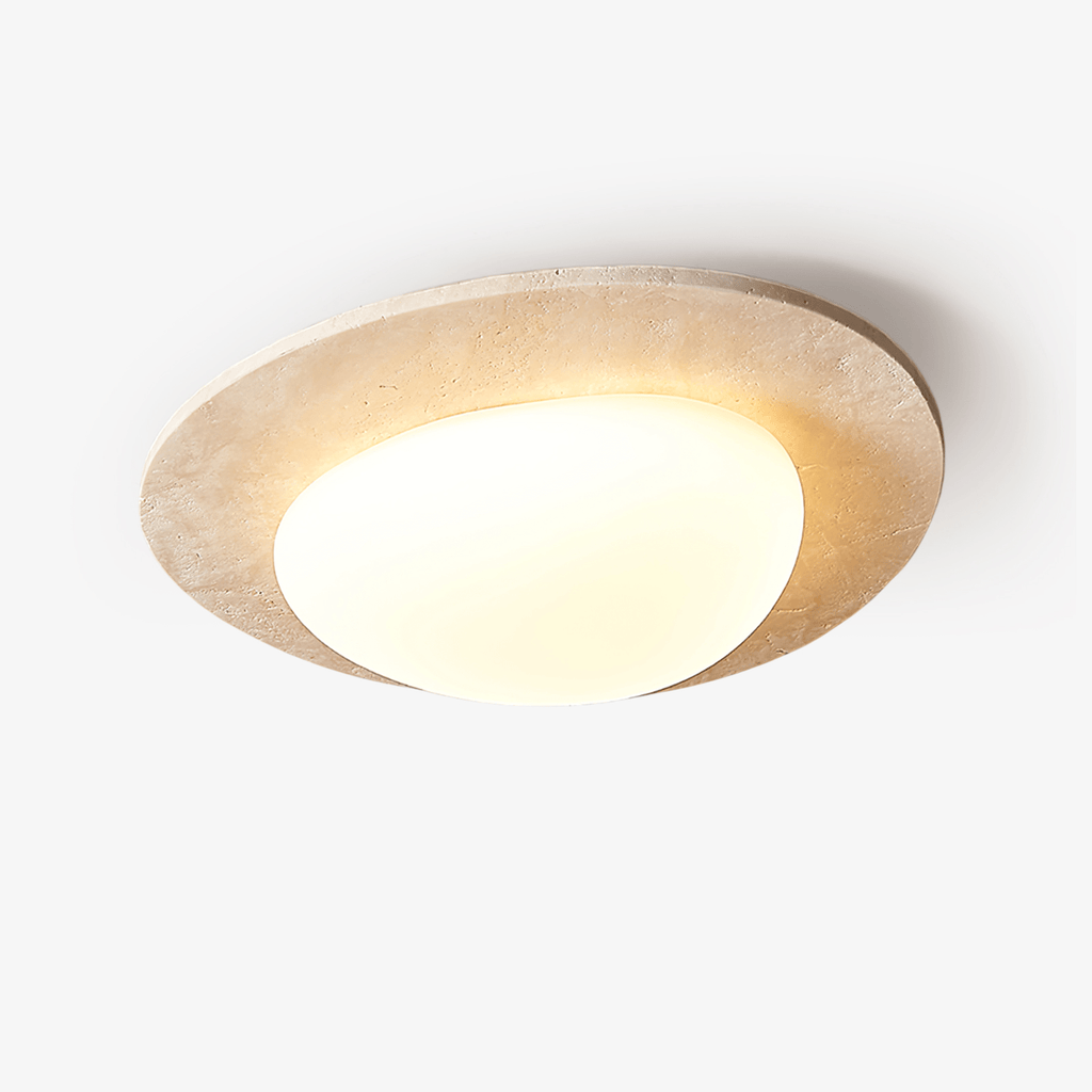 Plafonnier moderne Dak en pierre Travertin jaune et blanc