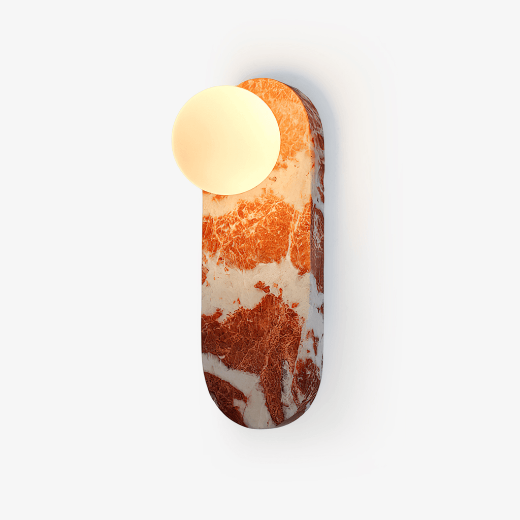 Applique murale moderne Aran en Marbre, Verre Bulgari rouge