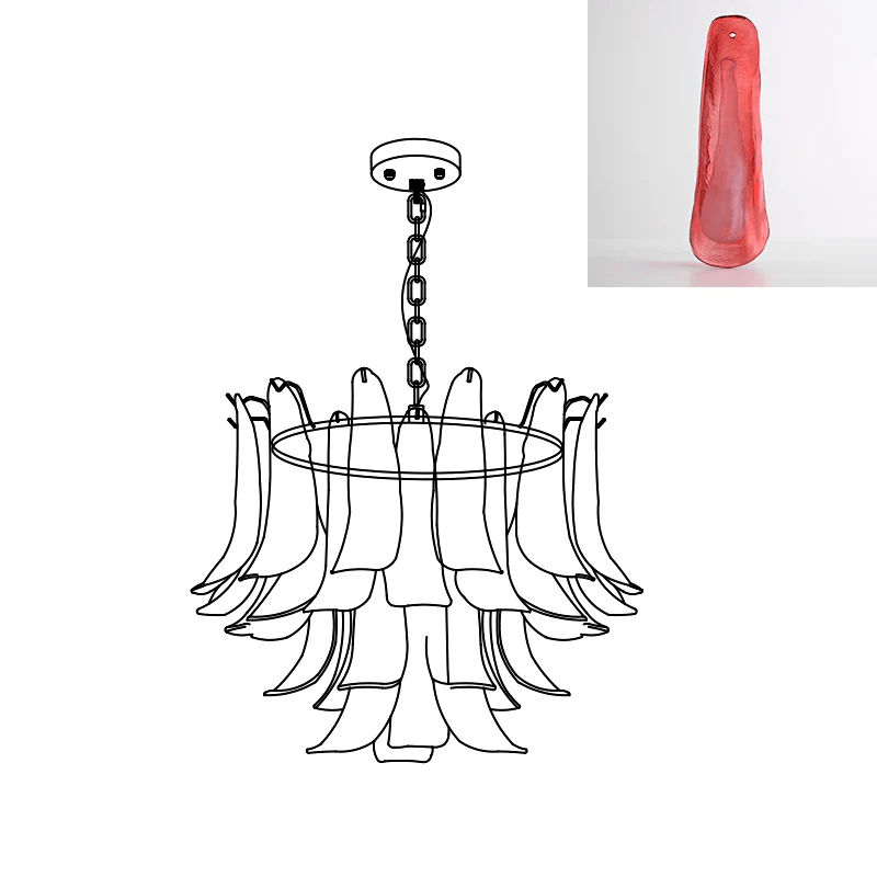 Murano Glass Leaf Chandelier
