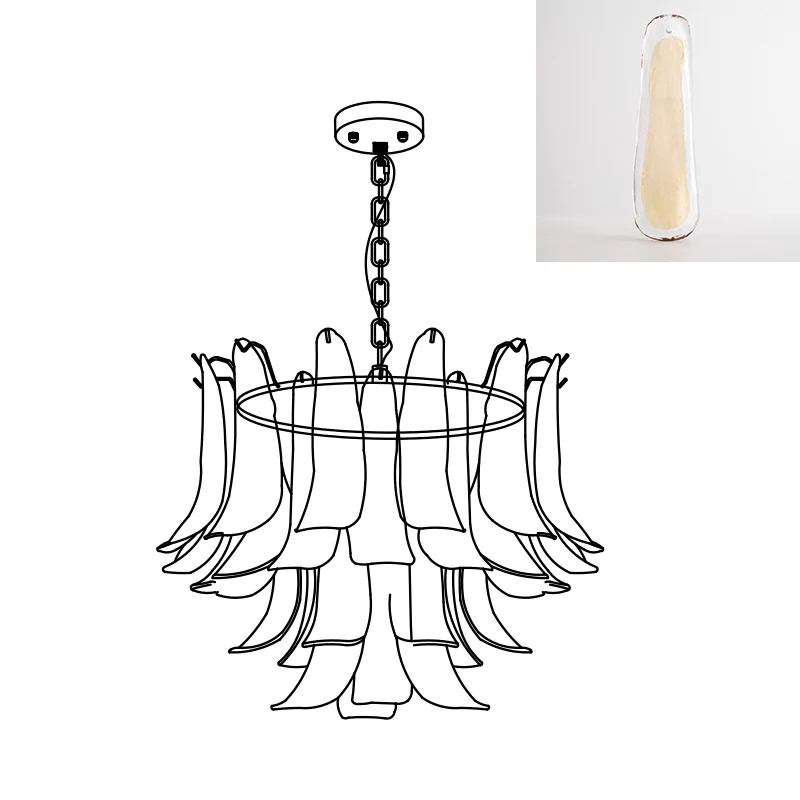 Murano Glass Leaf Chandelier