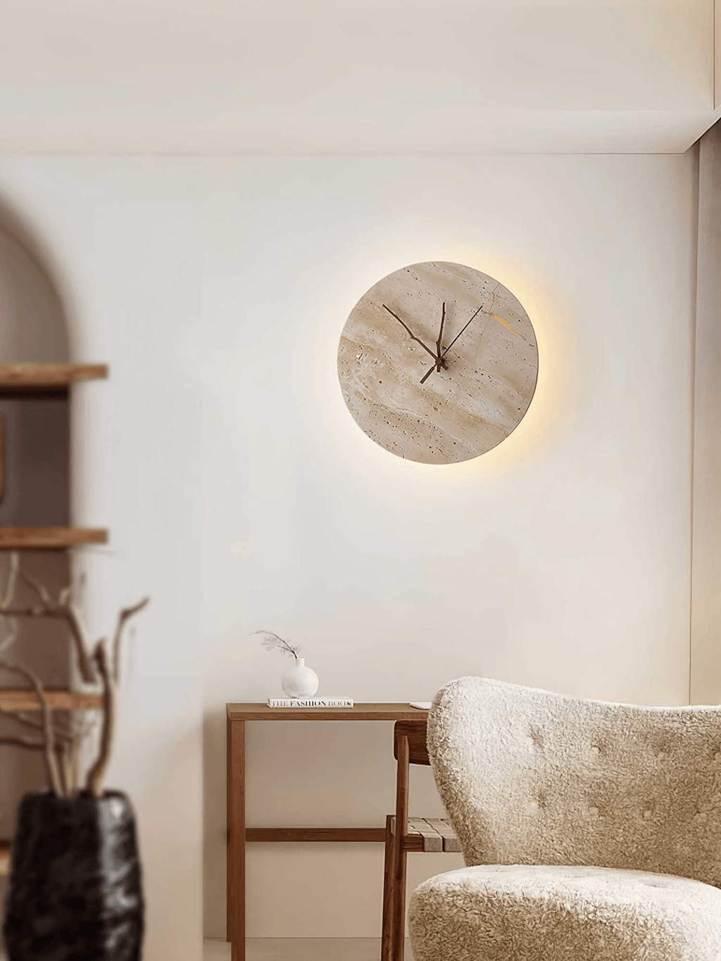 Applique murale moderne Bardur en Travertin jaune